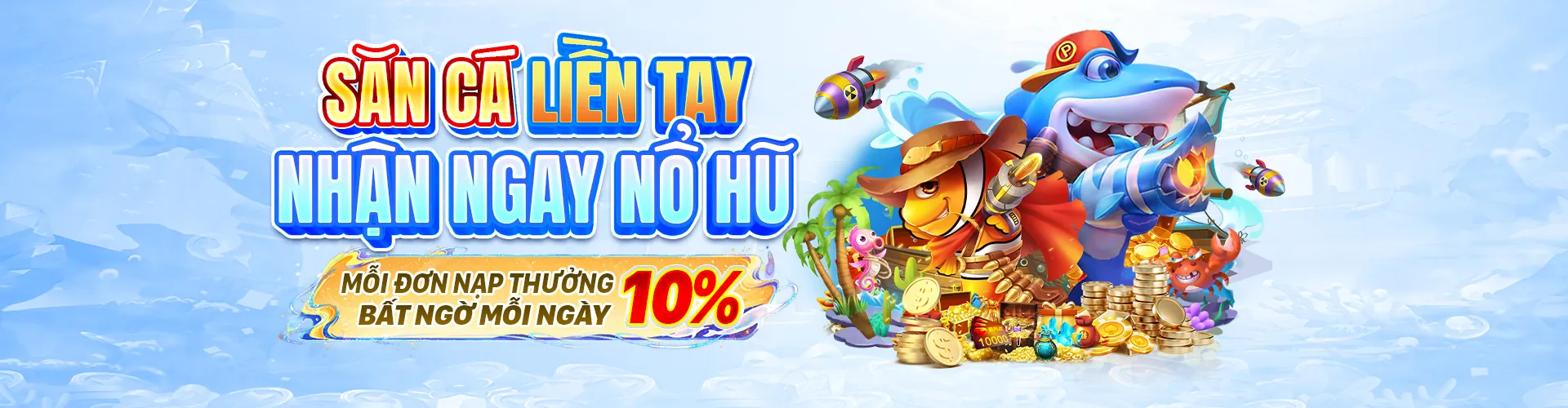 Hình ảnh chính game bắn cá 68WIN1 link mới với đồ họa sống động, cá vàng và tiền xu